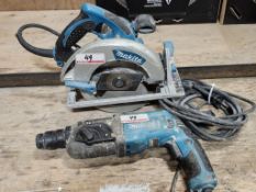 LOT - MAKITA HR2470F 15/16" ELECTRIC ROTARY HAMMER & 5007 MG CIRCULAR SAW