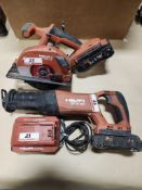 LOT - HILTI SR 6-22 21.6V SAWZALL & HILTI SC 5ML-22 CIRCULAR SAW W/ (2) BATTERIES & (1) CHARGER
