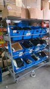 UNITS - GREY ULINE TOTE PICKING CART 2'X2'X5'X70" COMPLETE (NO BINS)
