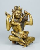 Schöne antike Vajrapani Figur vollvergoldet -Tantrische Vereinigung