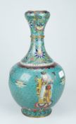 Balustervase mit 4 Unsterblichen - Jingtai Bodenmarke China 19.Jh.