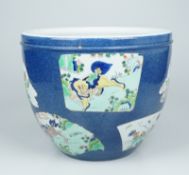 Cachepot China Blue Powder, Famille-Verte, 18. Jh