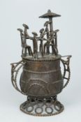 Ashanti-Kuduo-Deckeltopf Bronze, Ghana 20. Jh.