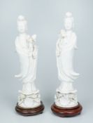 Antikes Pärchen Guanjin - Dehua Blanc de Chine 18./19. Jh.