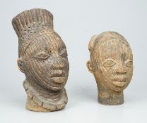 Paar westafrikanische Gedenk-Köpfe der Ife, Nigeria 19./20. Jh.