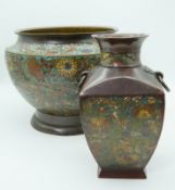Pärchen Cloissoneé Vasen 19. Jh. China Quing Dyn.