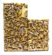 Zwei große Holzreliefs Tempelschnitzereien, 1. Hälfte 20. Jh.