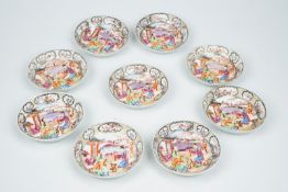 Kompl. Satz von 9 Mandarin Koppchen China Kangxi