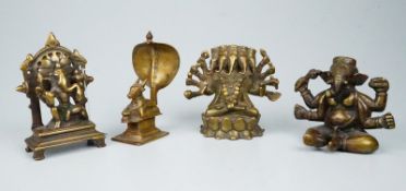 Sammlung fünfköpfiger Ganesha "Pnshamukhi" Indien 19. Jh etc