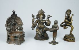 4 Hinduistisch/Buddistische antike Bronzen 19.Jh.