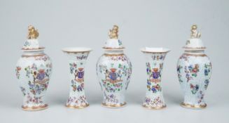 SAMSON, Edmé et Cie: Vasensatz "Armorial China"   Kpl 5 Tlg 