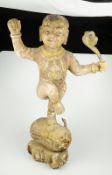 Große Holzfigur taoistisch mit Rui Zepter