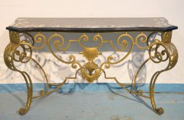 Großer ital. Konsoltisch mit Pietra Dura Marmorplatte