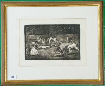 Goya, Francisco de: Stierkämpfer, der tötet, indem er seinen Hut anstelle eines Umhangs benutzt, nac