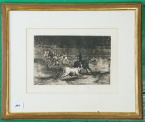 Goya, Francisco de: Mariano Ceballos auf einem Stier reitend
