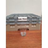 Appears to be 36x Scandinavian crystal glass tumbler & Cambro Camrack Glass Rack