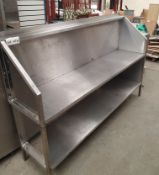 Large Stainless Table With Back Shelf 