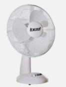 (New) 12' Icycool White Desk Fan (Box Slightly Damaged)