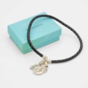 A 925 silver and leather thong necklace, signed TIFFANY & CO.