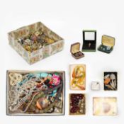 A large selection of costume jewellery items.