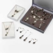 A selection of contemporary serpentine bead set jewellery.