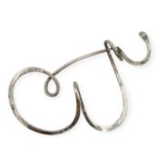 A silver (tested) letter 'E' or 'W' pin.