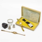 A Seiko 23 jewel stainless steel manual wind gentleman's dress watch, etc.