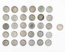GB - A collection of George V .500 silver Florin coins, including a 1914 silver Florin.