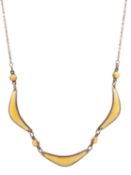 ALBERT SCHARNING- A Norwegian silver and guilloche enamel necklace.