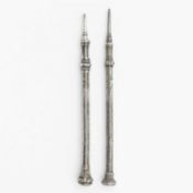 A silver propelling pencil inscribed FORGET ME NOT, and one other propelling pencil.