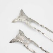 A pair of Edwardian silver hair slides/pins by Pearce & Thompson.