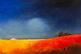 David GAINFORD (1941) Red Fields Under a Darkening Sky