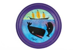 Stephen CAMPS (1957) Two Whales Beneath a Boat