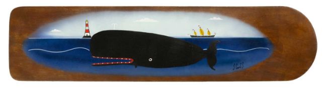 Stephen CAMPS (1957) A Whale, A Boat and a Lighthouse