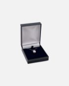 A 9k white gold diamond and cultured pearl set pendant, on a 9k white gold necklace.