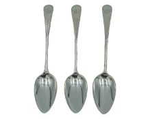 Three George III silver tablespoons by Jonathan Perkins I & Jonathan Perkins II.