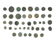 CLASSICAL ANCIENT WORLD - A collection of debased bronze coinage, incuding a Roman Denarius.