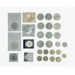 GB - A collection of QEII commemorative £5 crowns, £2, £1 and 2 x 50p; together with a small collect