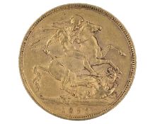 GB - A Victoria 1893 full sovereign gold coin.