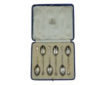 A set of six silver tea spoons by Mappin & Webb Ltd.