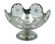 A George V silver bonbon dish by E. S. Barnsley & Co.