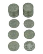GB - A collection of George V & VI pre-1947 .500 silver half crown coins.