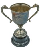 A two-handled silver trophy.