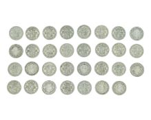 GB - A collection of George V & VI pre-1947 .500 silver half crown coins.