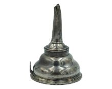 A Georgian silver wine funnel by William Stroud.