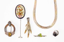 A silver graduated fringe necklace, and other jewellery.