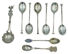 A set of six silver demitasse spoons by Josiah Williams & Co.