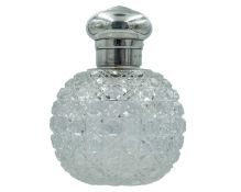 A Victorian silver-lidded cut glass scent bottle by George Brace.