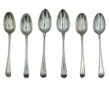 A pair of George III silver Old-English pattern teaspoons.