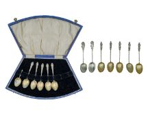 A set of six silver teaspoons by Barnett Henry Abrahams.